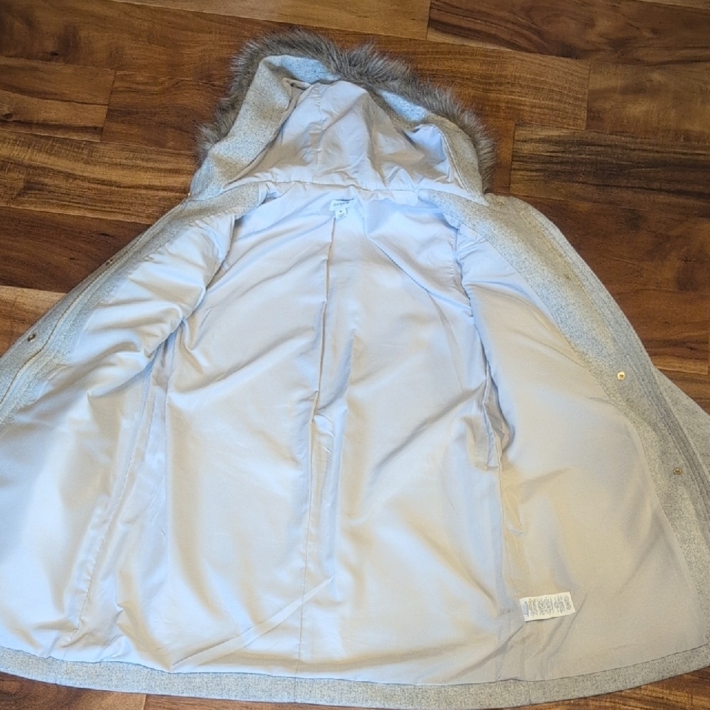 J.Crew Gray City Coat with Faux Fur Trim - Picture 9 of 10